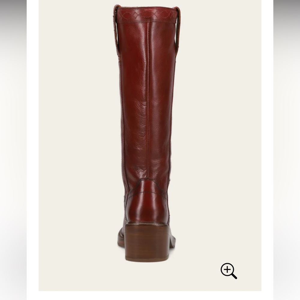 π£ DAY SALE Frye Knee High Boots Deep Red Leather Kate Pull On Wide Calf Merlot - Picture 6 of 12